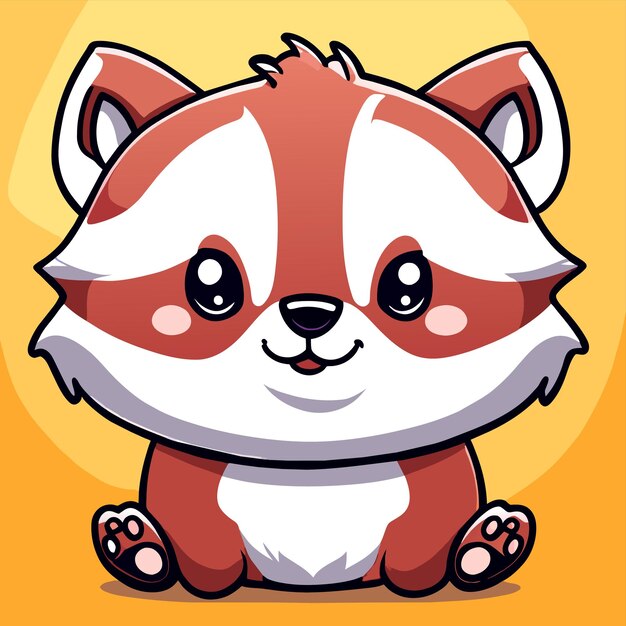 Vector raccoon hand drawn flat stylish mascot cartoon character drawing sticker icon concept