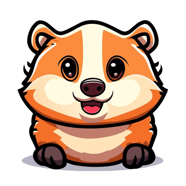 Raccoon hand drawn flat stylish mascot cartoon character drawing sticker icon concept