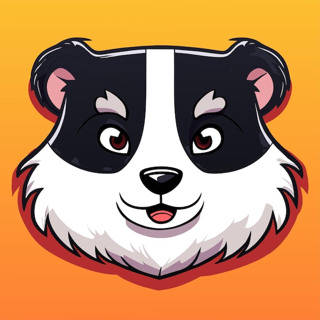 Raccoon disegnato a mano piatto elegante mascotte personaggio di cartone animato disegno adesivo icon concept