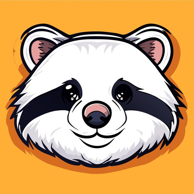 Vettore raccoon disegnato a mano piatto elegante mascotte personaggio di cartone animato disegno adesivo icon concept