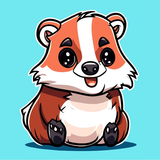 Raccoon disegnato a mano piatto elegante mascotte personaggio di cartone animato disegno adesivo icon concept