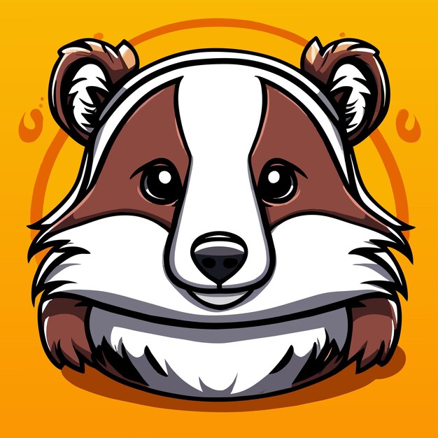 Raccoon hand drawn flat stylish mascot cartoon character drawing sticker icon concept