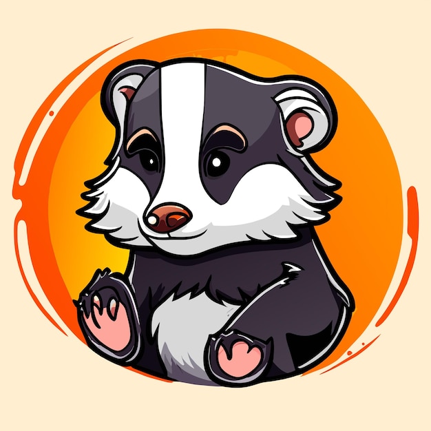 Raccoon hand drawn flat stylish mascot cartoon character drawing sticker icon concept