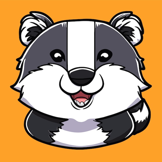 Vector raccoon hand drawn flat stylish mascot cartoon character drawing sticker icon concept