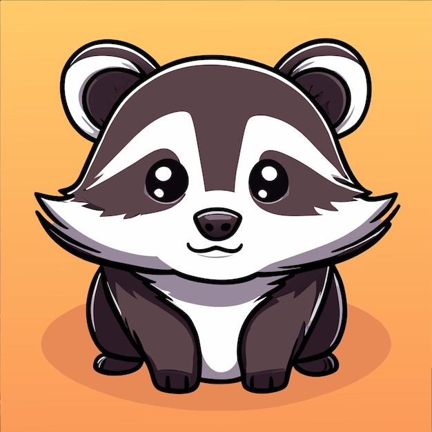 Vector raccoon hand drawn flat stylish mascot cartoon character drawing sticker icon concept