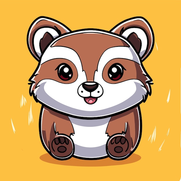 Vector raccoon hand drawn flat stylish mascot cartoon character drawing sticker icon concept