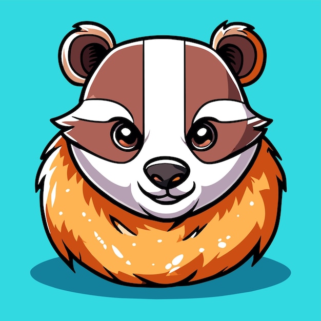 Vettore raccoon disegnato a mano piatto elegante mascotte personaggio di cartone animato disegno adesivo icon concept