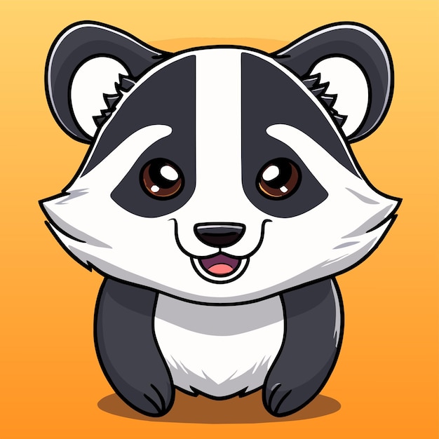 Vector raccoon handgetekende platte stijlvolle mascotte cartoon personage tekening sticker icoon concept