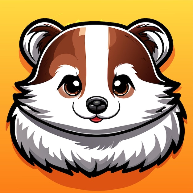 Vector raccoon handgetekende platte stijlvolle mascotte cartoon personage tekening sticker icoon concept