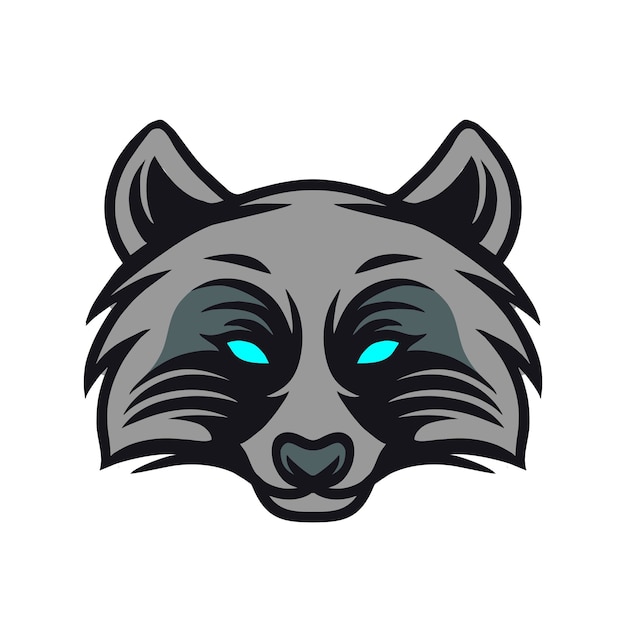 Raccoon head mascot logo