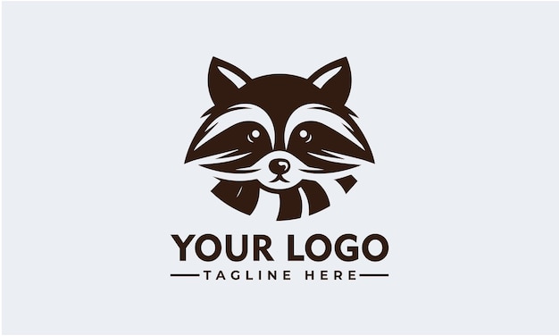 Vector raccoon logo design template simple logo is great for general purposes but also great