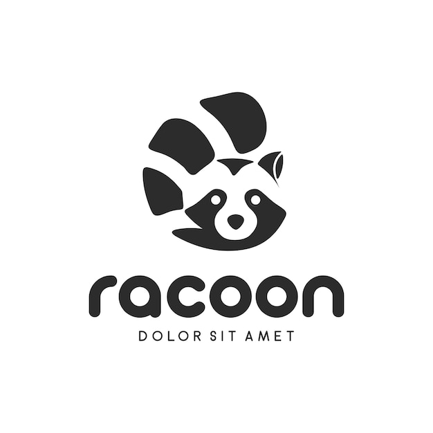 Vector raccoon logo mascot flat design