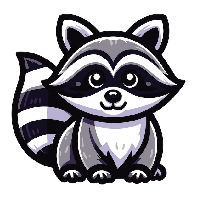 Vector raccoon sticker