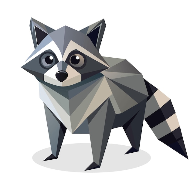 Vector raccoon triangle shape vector illustration