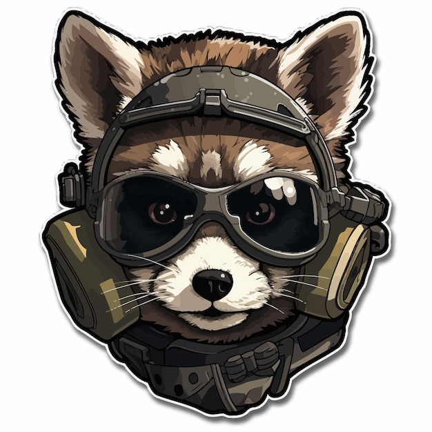 Vector raccoon with glass