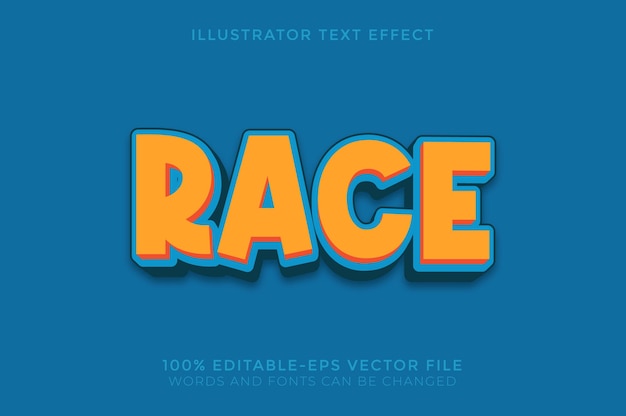 Race 3d text effect