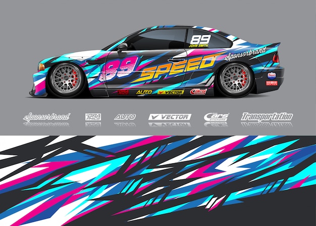 Race auto wrap illustratie