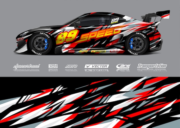 Race auto wrap illustratie