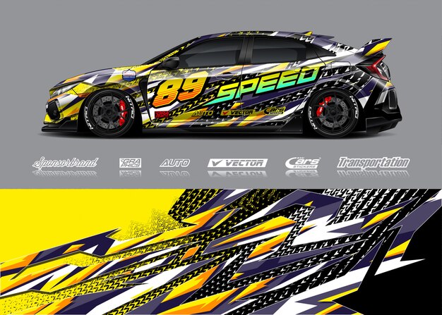 Race auto wrap illustratie