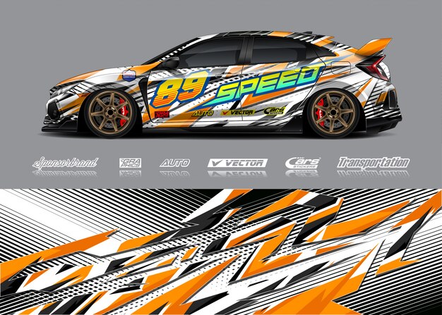 Race auto wrap illustratie