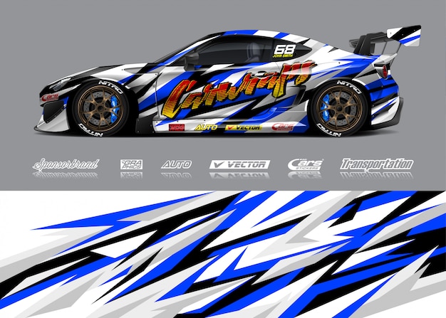 レースカーのカラーリングのイラスト