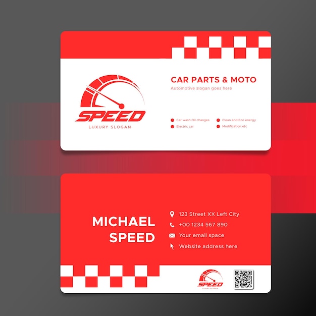 race car services business card