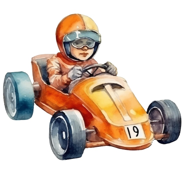 race car watercolor illustration