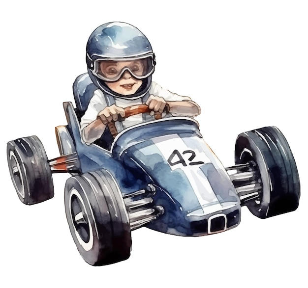 race car watercolor illustration