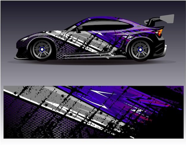 Vettore disegni di adesivi per auto da corsa racing astratto e sfondo sportivo per livrea di auto o quotidiano