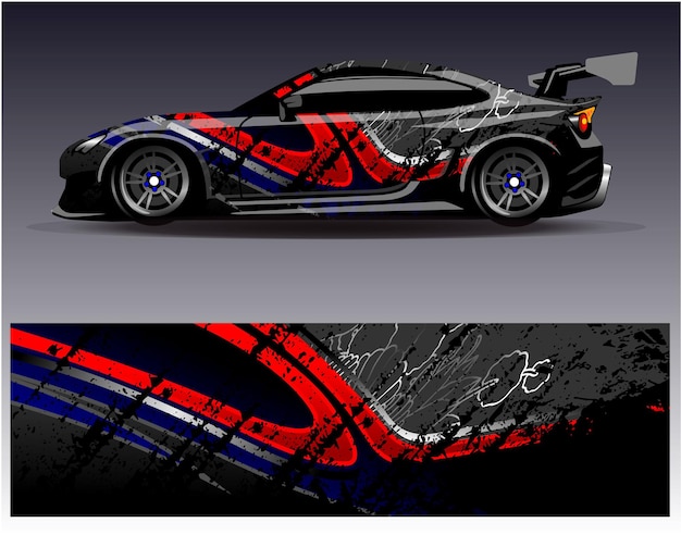 Disegni di adesivi per auto da corsa racing astratto e sfondo sportivo per livrea di auto o quotidiano