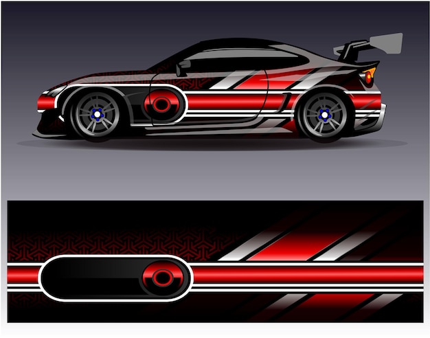 Race car wrap decal designs Abstract racing and sport background for car livery or daily