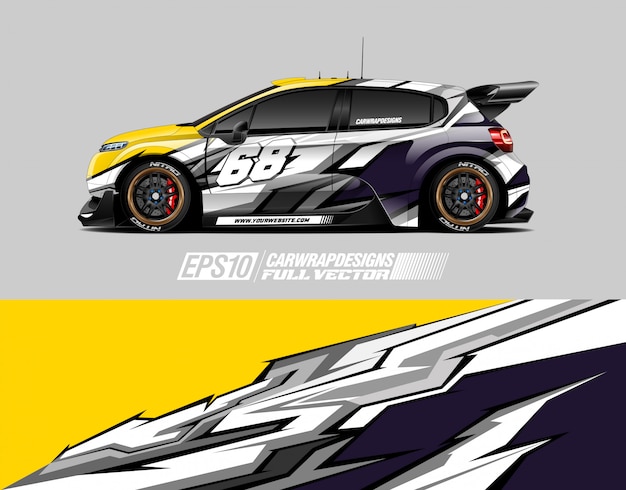 Race car wrap decal designs