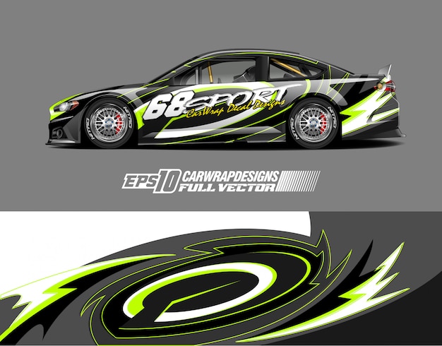 Race car wrap decal designs