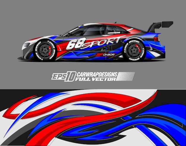 Race car wrap decal designs