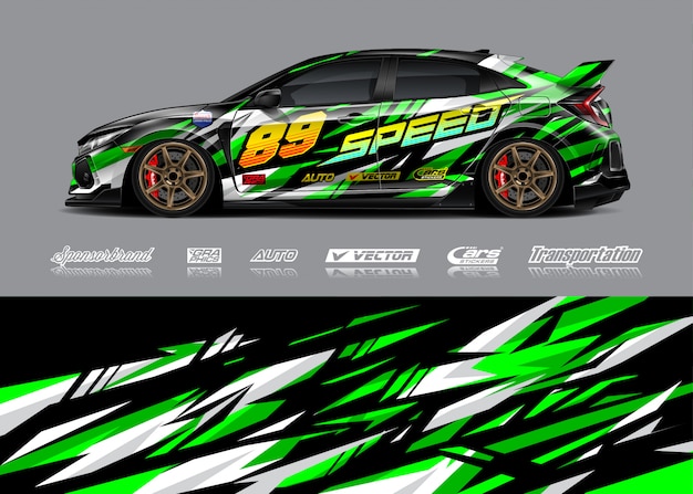 Race car wrap illustration