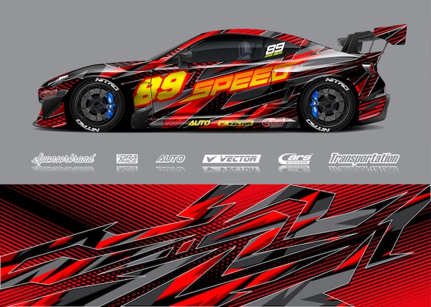 Race car wrap illustration