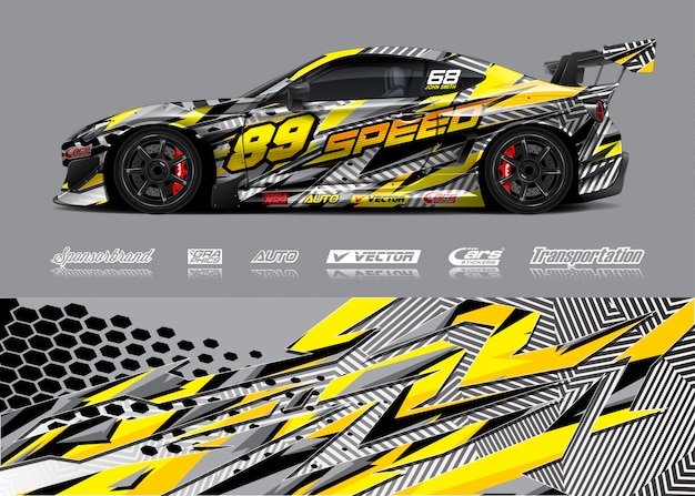 Race car wrap illustration