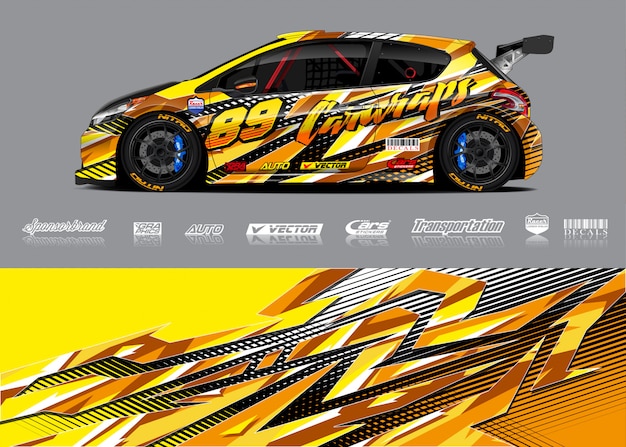 Race car wrap illustration