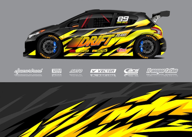 Race car wrap illustrations