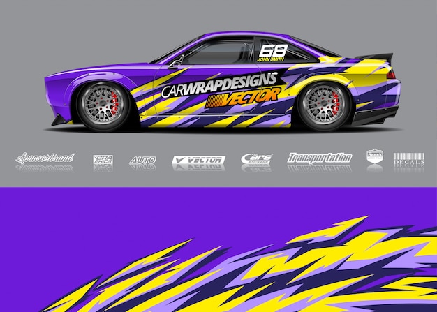 Race car wrap illustrations