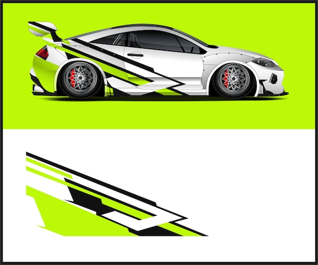 Race car wrap ontwerpt illustraties