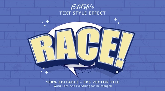 Race comic text effect