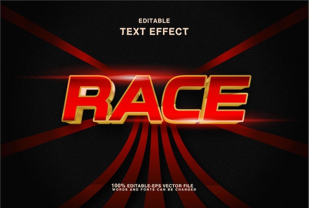 Race editable custom text style effect