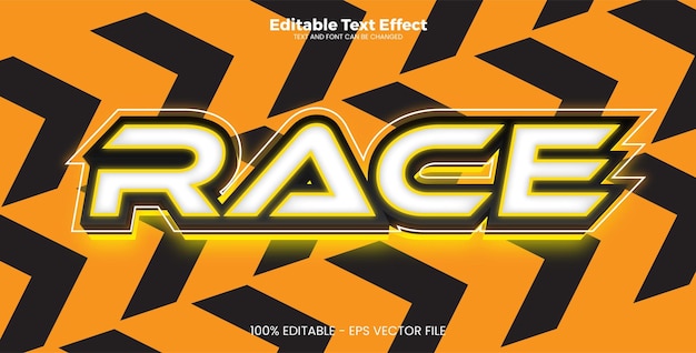 Vector race editable text effect in modern trend style