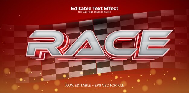 Race editable text effect in modern trend style