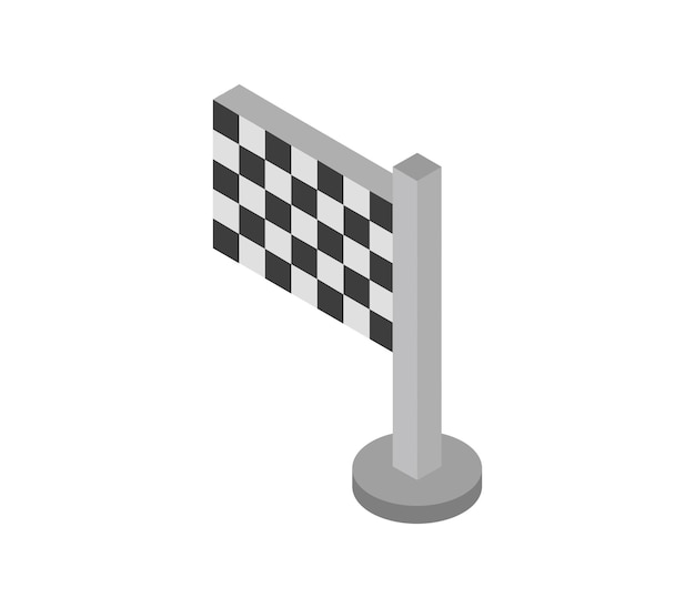 Vector race flag isometric