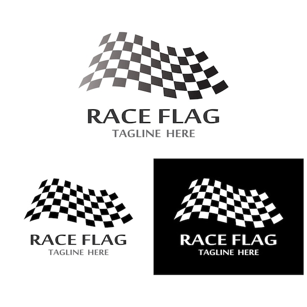 Race flag logo icon design