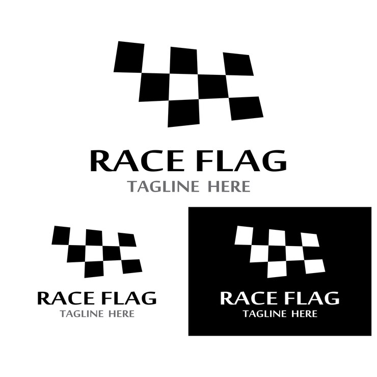Race flag logo icon design