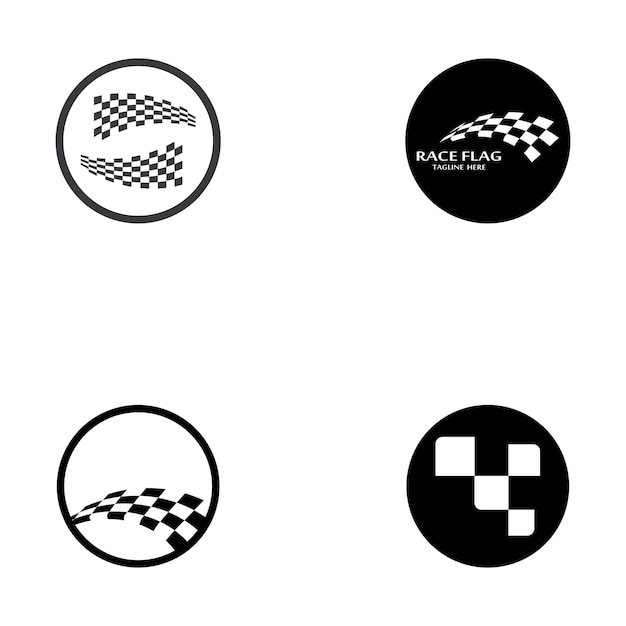 Race flag logo icon design