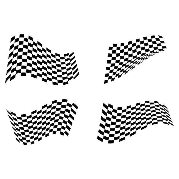 レース フラグ ロゴ ベクトル イラスト テンプレート デザイン